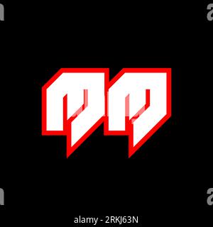 MM logo design, initial MM letter design with sci-fi style. MM logo for game, esport, Technology, Digital, Community or Business. M M sport modern Ita Stock Vector