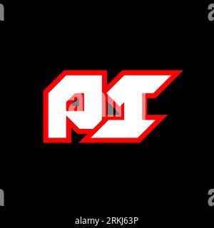 PI logo design, initial PI letter design with sci-fi style. PI logo for game, esport, Technology, Digital, Community or Business. P I sport modern Ita Stock Vector