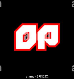 OP logo design, initial OP letter design with sci-fi style. OP logo for game, esport, Technology, Digital, Community or Business. O P sport modern Ita Stock Vector