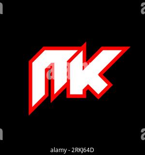 NK logo design, initial NK letter design with sci-fi style. NK logo for game, esport, Technology, Digital, Community or Business. N K sport modern Ita Stock Vector