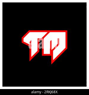 TM logo design, initial TM letter design with sci-fi style. TM logo for game, esport, Technology, Digital, Community or Business. T M sport modern Ita Stock Vector