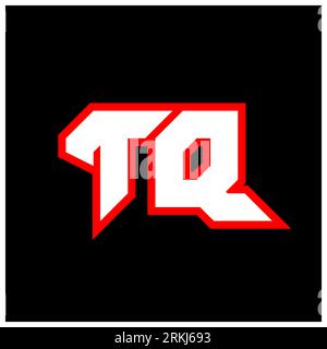 TQ logo design, initial TQ letter design with sci-fi style. TQ logo for game, esport, Technology, Digital, Community or Business. T Q sport modern Ita Stock Vector