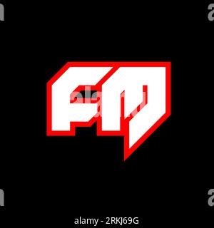 FM logo design, initial FM letter design with sci-fi style. FM logo for game, esport, Technology, Digital, Community or Business. F M sport modern Ita Stock Vector