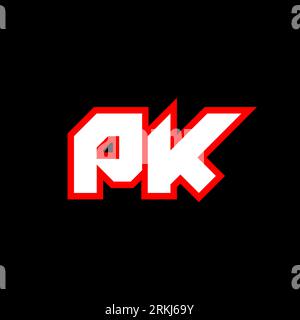 PK logo design, initial PK letter design with sci-fi style. PK logo for game, esport, Technology, Digital, Community or Business. P K sport modern Ita Stock Vector