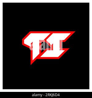 TI logo design, initial TI letter design with sci-fi style. TI logo for game, esport, Technology, Digital, Community or Business. T I sport modern Ita Stock Vector