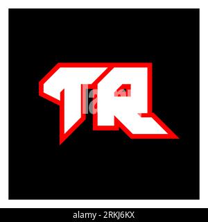 TR logo design, initial TR letter design with sci-fi style. TR logo for game, esport, Technology, Digital, Community or Business. T R sport modern Ita Stock Vector