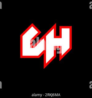 LH logo design, initial LH letter design with sci-fi style. LH logo for game, esport, Technology, Digital, Community or Business. L H sport modern Ita Stock Vector