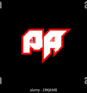 PA logo design, initial PA letter design with sci-fi style. PA logo for game, esport, Technology, Digital, Community or Business. P A sport modern Ita Stock Vector