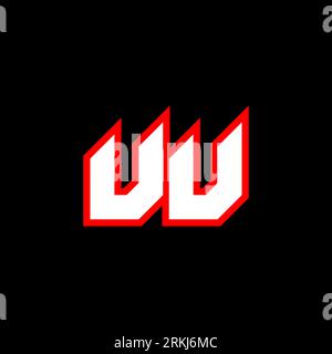 UU logo design, initial UU letter design with sci-fi style. UU logo for game, esport, Technology, Digital, Community or Business. U U sport modern Ita Stock Vector