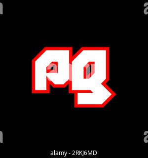 PG logo design, initial PG letter design with sci-fi style. PG logo for game, esport, Technology, Digital, Community or Business. P G sport modern Ita Stock Vector