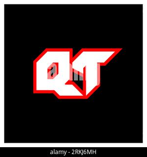 QT logo design, initial QT letter design with sci-fi style. QT logo for game, esport, Technology, Digital, Community or Business. Q T sport modern Ita Stock Vector
