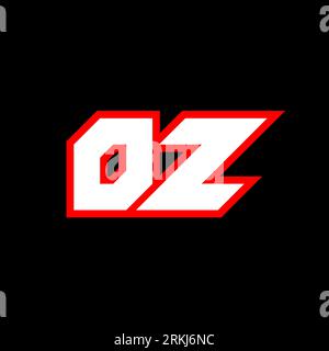 OZ logo design, initial OZ letter design with sci-fi style. OZ logo for game, esport, Technology, Digital, Community or Business. O Z sport modern Ita Stock Vector