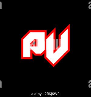 PV logo design, initial PV letter design with sci-fi style. PV logo for game, esport, Technology, Digital, Community or Business. P V sport modern Ita Stock Vector