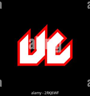 UL logo design, initial UL letter design with sci-fi style. UL logo for game, esport, Technology, Digital, Community or Business. U L sport modern Ita Stock Vector
