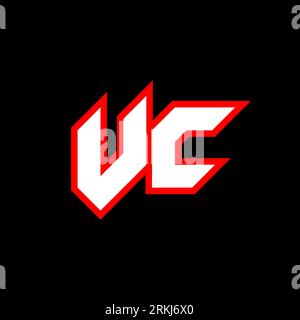 VC logo design, initial VC letter design with sci-fi style. VC logo for game, esport, Technology, Digital, Community or Business. V C sport modern Ita Stock Vector