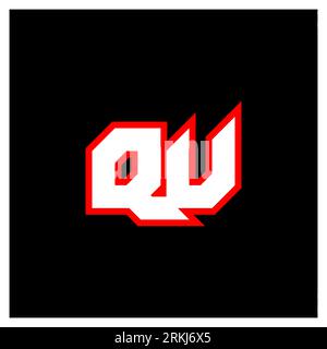 QU logo design, initial QU letter design with sci-fi style. QU logo for game, esport, Technology, Digital, Community or Business. Q U sport modern Ita Stock Vector