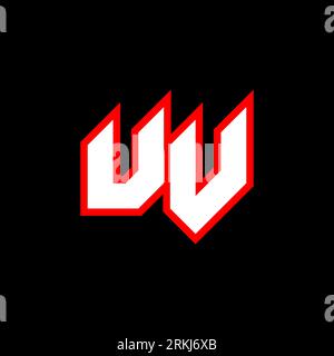 UV logo design, initial UV letter design with sci-fi style. UV logo for game, esport, Technology, Digital, Community or Business. U V sport modern Ita Stock Vector