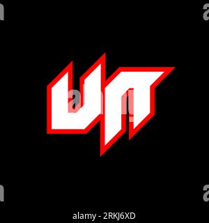 UN logo design, initial UN letter design with sci-fi style. UN logo for game, esport, Technology, Digital, Community or Business. U N sport modern Ita Stock Vector