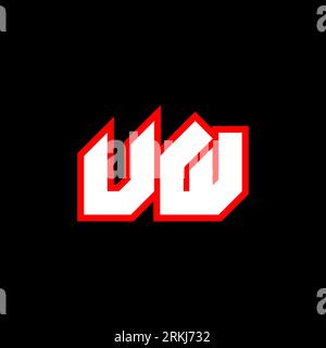 UW logo design, initial UW letter design with sci-fi style. UW logo for game, esport, Technology, Digital, Community or Business. U W sport modern Ita Stock Vector