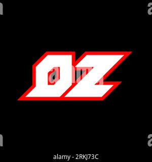 DZ logo design, initial DZ letter design with sci-fi style. DZ logo for game, esport, Technology, Digital, Community or Business. D Z sport modern Ita Stock Vector