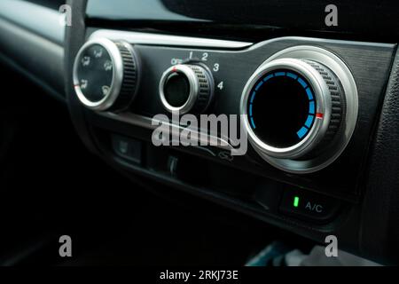 AC control panel in a car, after some edits. Stock Photo