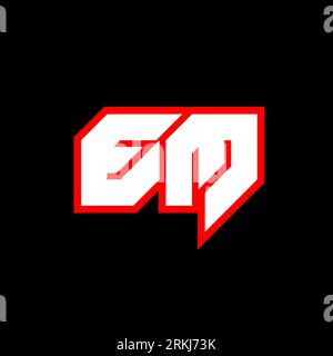 EM logo design, initial EM letter design with sci-fi style. EM logo for game, esport, Technology, Digital, Community or Business. E M sport modern Ita Stock Vector