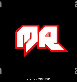 MR logo design, initial MR letter design with sci-fi style. MR logo for game, esport, Technology, Digital, Community or Business. M R sport modern Ita Stock Vector