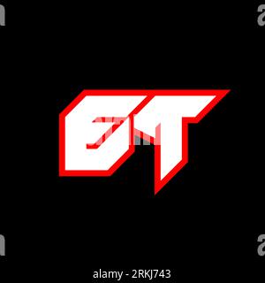 ET logo design, initial ET letter design with sci-fi style. ET logo for game, esport, Technology, Digital, Community or Business. E T sport modern Ita Stock Vector