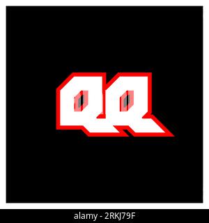 QQ logo design, initial QQ letter design with sci-fi style. QQ logo for game, esport, Technology, Digital, Community or Business. Q Q sport modern Ita Stock Vector