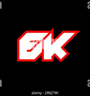 EK logo design, initial EK letter design with sci-fi style. EK logo for game, esport, Technology, Digital, Community or Business. E K sport modern Ita Stock Vector