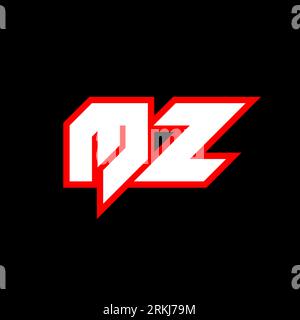 MZ logo design, initial MZ letter design with sci-fi style. MZ logo for game, esport, Technology, Digital, Community or Business. M Z sport modern Ita Stock Vector