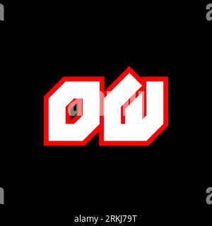 OW logo design, initial OW letter design with sci-fi style. OW logo for game, esport, Technology, Digital, Community or Business. O W sport modern Ita Stock Vector