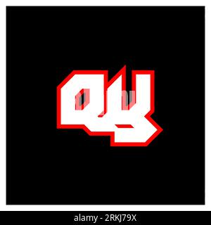 QY logo design, initial QY letter design with sci-fi style. QY logo for game, esport, Technology, Digital, Community or Business. Q Y sport modern Ita Stock Vector