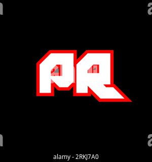 PR logo design, initial PR letter design with sci-fi style. PR logo for game, esport, Technology, Digital, Community or Business. P R sport modern Ita Stock Vector