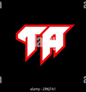 TA logo design, initial TA letter design with sci-fi style. TA logo for game, esport, Technology, Digital, Community or Business. T A sport modern Ita Stock Vector