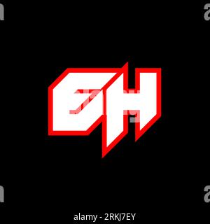 EH logo design, initial EH letter design with sci-fi style. EH logo for game, esport, Technology, Digital, Community or Business. E H sport modern Ita Stock Vector