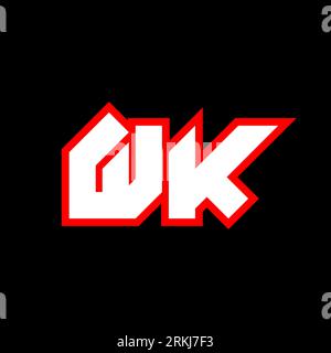 WK logo design, initial WK letter design with sci-fi style. WK logo for game, esport, Technology, Digital, Community or Business. W K sport modern Ita Stock Vector