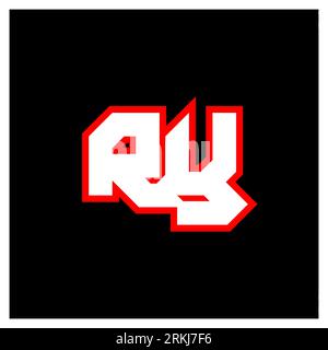 RY logo design, initial RY letter design with sci-fi style. RY logo for game, esport, Technology, Digital, Community or Business. R Y sport modern Ita Stock Vector