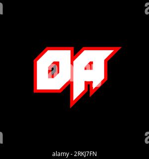 OA logo design, initial OA letter design with sci-fi style. OA logo for game, esport, Technology, Digital, Community or Business. O A sport modern Ita Stock Vector
