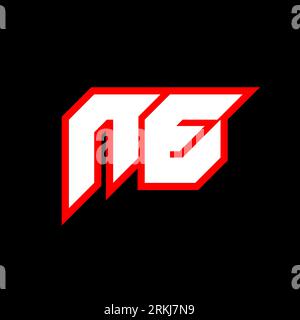 NE logo design, initial NE letter design with sci-fi style. NE logo for game, esport, Technology, Digital, Community or Business. N E sport modern Ita Stock Vector
