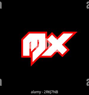 MX logo design, initial MX letter design with sci-fi style. MX logo for game, esport, Technology, Digital, Community or Business. M X sport modern Ita Stock Vector
