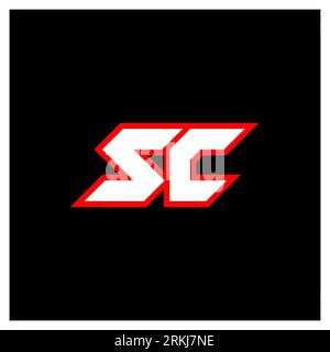 SC logo design, initial SC letter design with sci-fi style. SC logo for game, esport, Technology, Digital, Community or Business. S C sport modern Ita Stock Vector