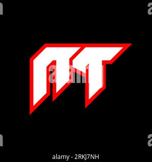 NT logo design, initial NT letter design with sci-fi style. NT logo for game, esport, Technology, Digital, Community or Business. N T sport modern Ita Stock Vector