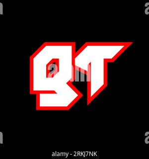 GT logo design, initial GT letter design with sci-fi style. GT logo for game, esport, Technology, Digital, Community or Business. G T sport modern Ita Stock Vector