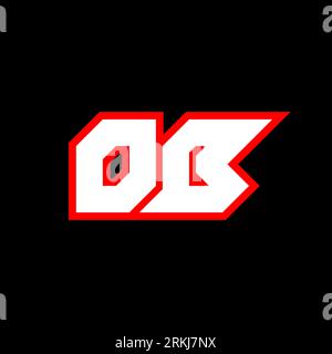 OB logo design, initial OB letter design with sci-fi style. OB logo for game, esport, Technology, Digital, Community or Business. O B sport modern Ita Stock Vector