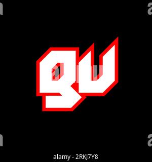 GU logo design, initial GU letter design with sci-fi style. GU logo for game, esport, Technology, Digital, Community or Business. G U sport modern Ita Stock Vector