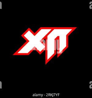XN logo design, initial XN letter design with sci-fi style. XN logo for game, esport, Technology, Digital, Community or Business. X N sport modern Ita Stock Vector