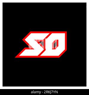 SD logo design, initial SD letter design with sci-fi style. SD logo for game, esport, Technology, Digital, Community or Business. S D sport modern Ita Stock Vector