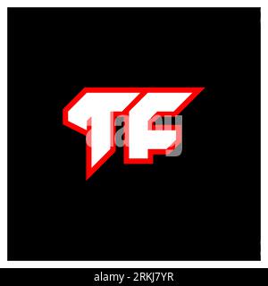 TF logo design, initial TF letter design with sci-fi style. TF logo for game, esport, Technology, Digital, Community or Business. T F sport modern Ita Stock Vector