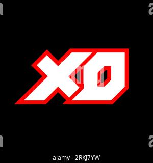 XD logo design, initial XD letter design with sci-fi style. XD logo for game, esport, Technology, Digital, Community or Business. X D sport modern Ita Stock Vector